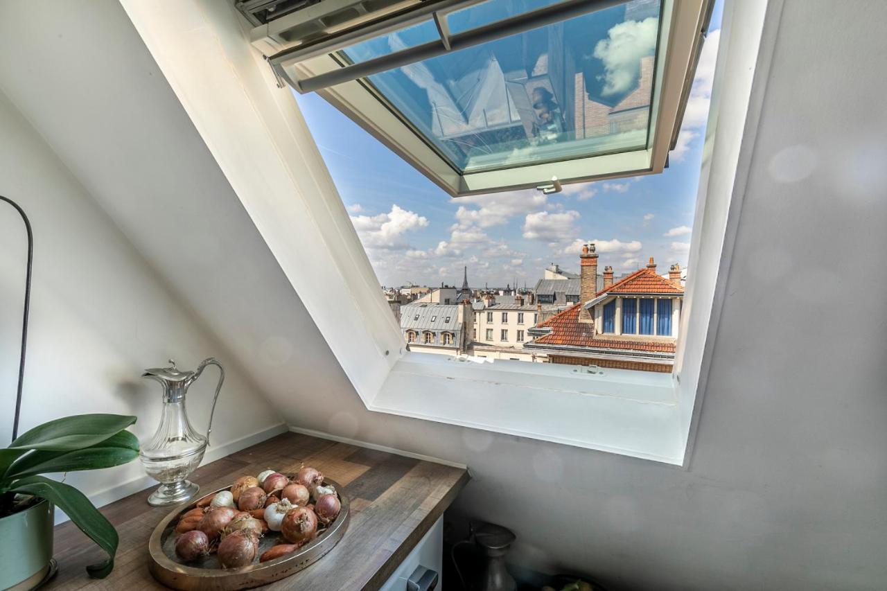 Paris Centre Dernier Etage Vue Ascenseur Lägenhet Exteriör bild