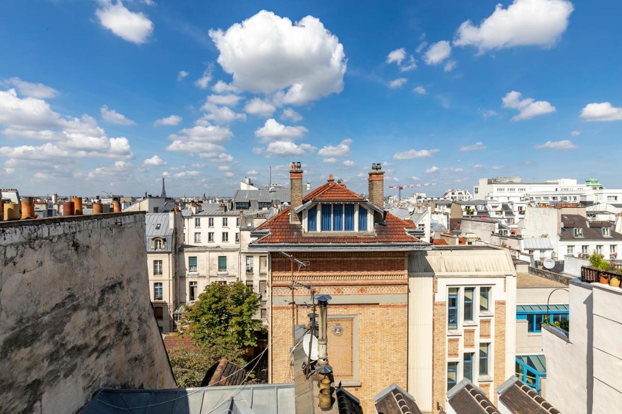 Paris Centre Dernier Etage Vue Ascenseur Lägenhet Exteriör bild